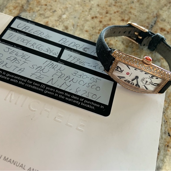 Michele Coquette * Beautiful Rose Tone Valerie Aldrich Watch w/Diamonds - Picture 15 of 16